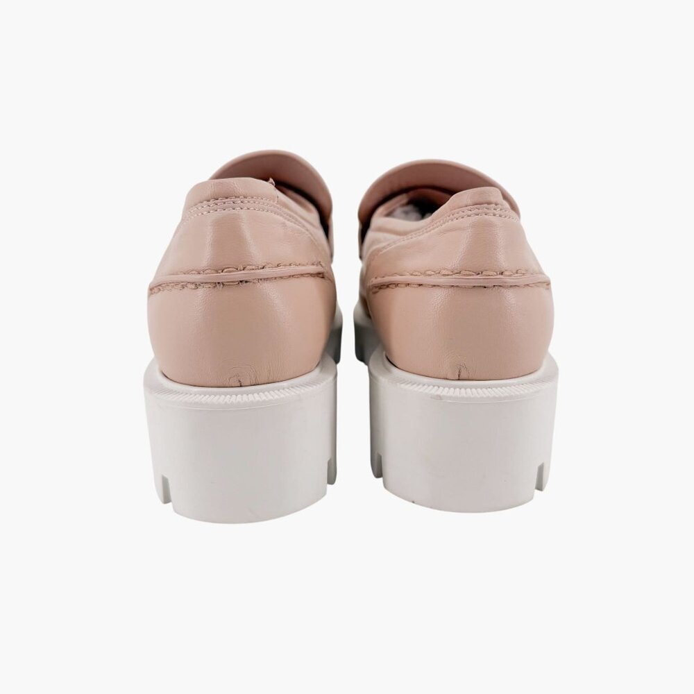 Christian Louboutin CL Moc Lug Leather Loafers Nude Beige Size 37 US 7 Women's - Picture 6 of 15